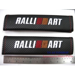 ปลอกหุ้มสายเบลท์ สีดำ เครฟล่า คาร์บอน ด้ายแดง ลาย RALLIART